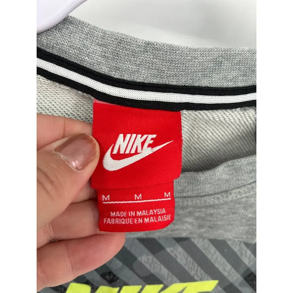Nike Camo French Terry Crew Neck Pullover Sweatshirt Pocket Kids Medium